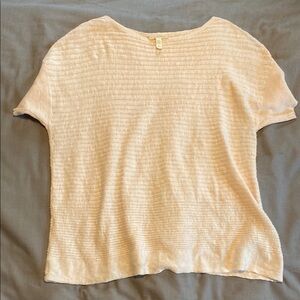 👚Eileen Fisher Cream Boxy Short Sleeve T-Shirt